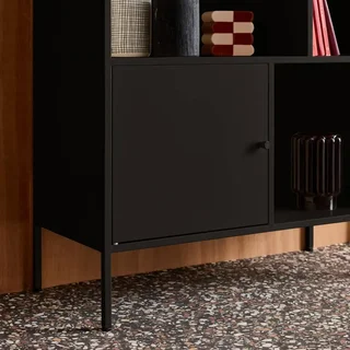 Buffet industriel 6 casiers métal noir Oklahoma rangement