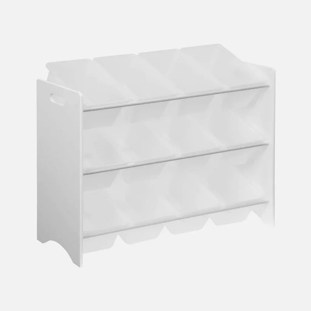 Meuble rangement jouets 12 casiers bois Tobias chambre enfant
