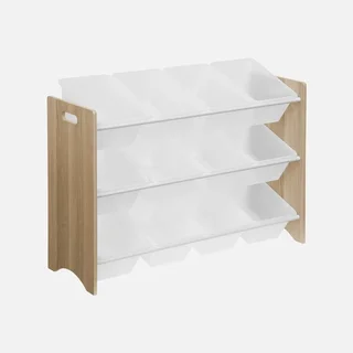 Meuble rangement jouets 12 casiers bois Tobias