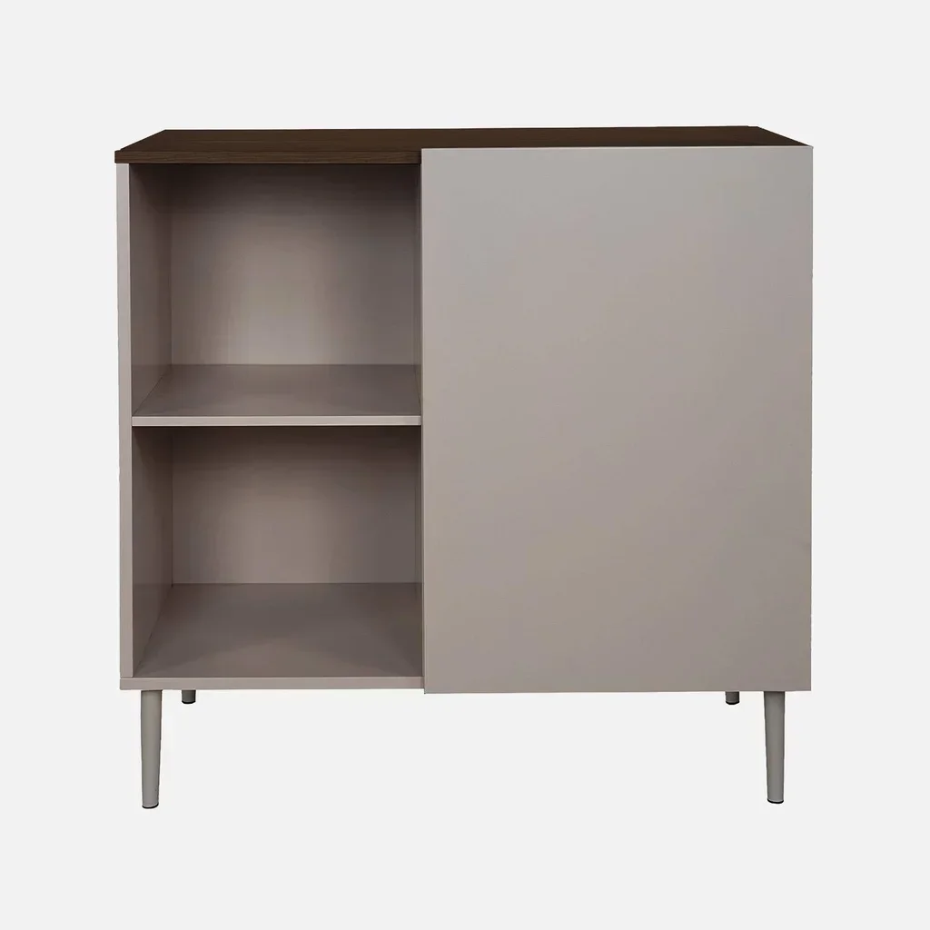 Móvel arrumação metal madeira 80cm 1 porta estilo aparador Ashton