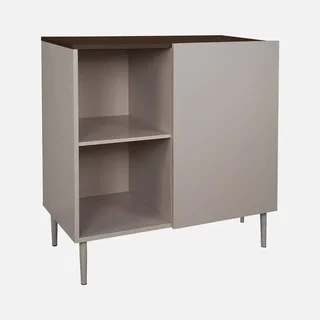 Móvel arrumação metal madeira 80cm 1 porta estilo aparador Ashton