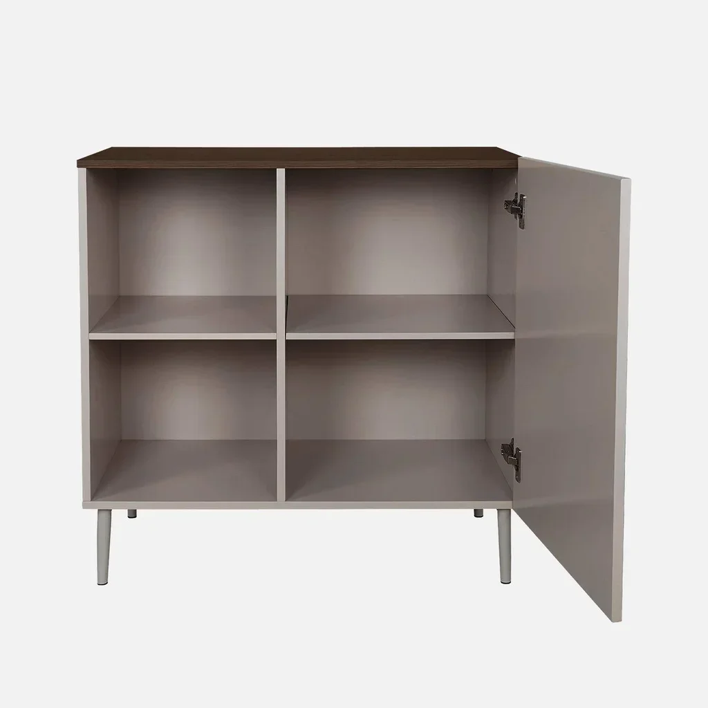 Móvel arrumação metal madeira 80cm 1 porta estilo aparador Ashton
