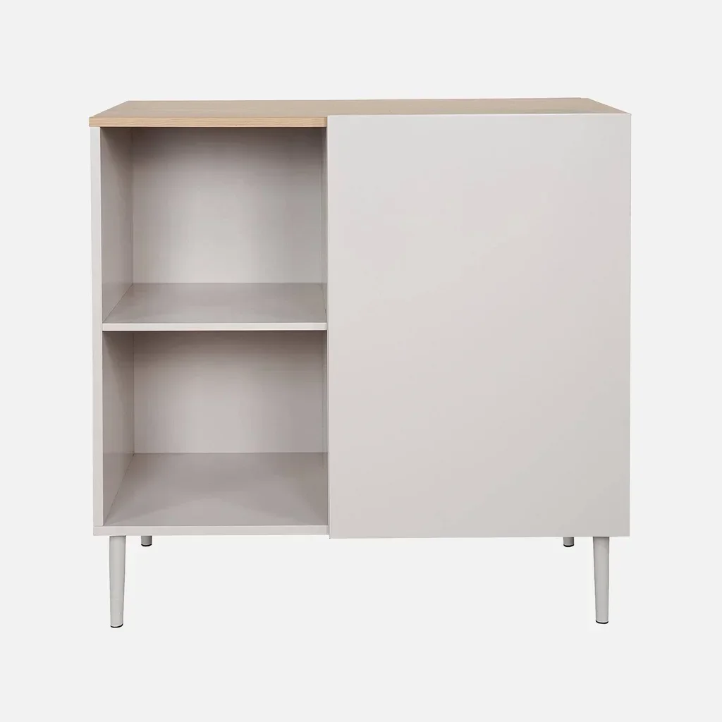 Buffet métal et bois 80cm 1 porte collection Ashton rangement salon