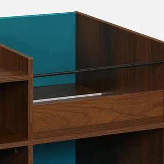 Meuble rangement vinyle XL rétro bois orange 130 cm 8 casiers