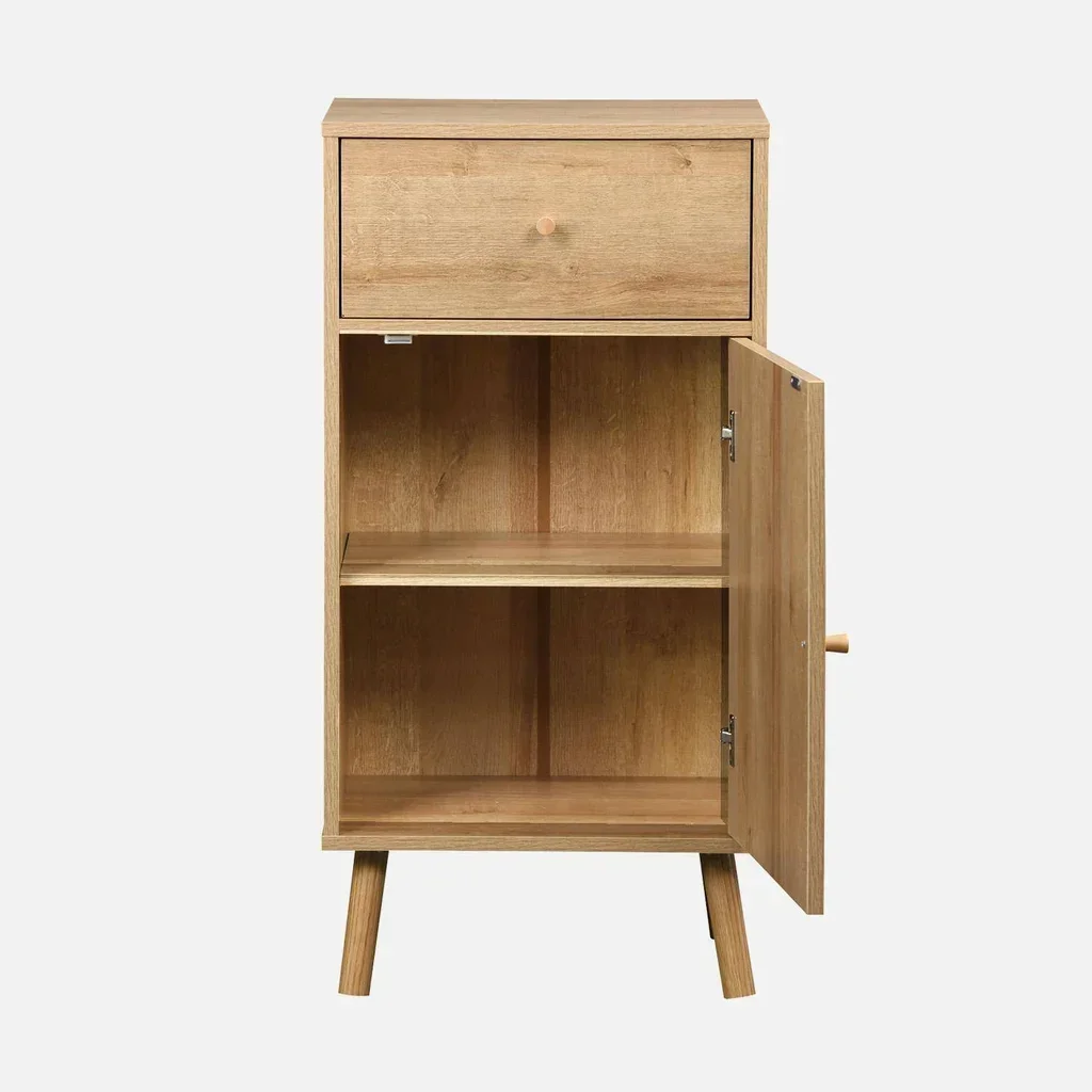 Meuble salle de bain bois cannage bohème vintage rangement