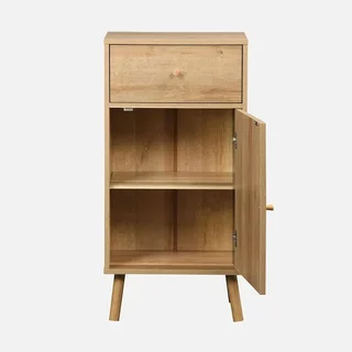 Meuble salle de bain bois cannage bohème vintage rangement