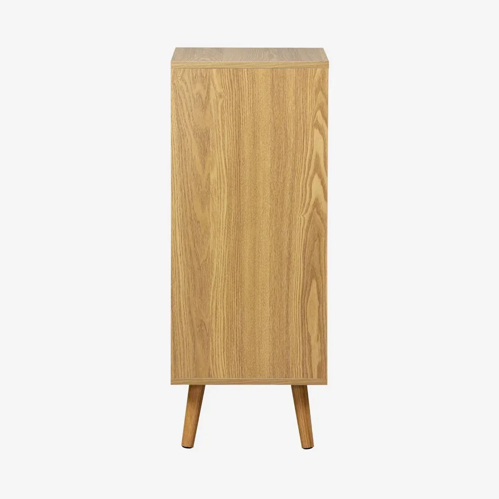 Meuble colonne salle de bain rétro bois Nepal 1 porte 1 tiroir