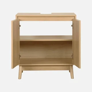 Mobile sottolavabo scandinavo legno Linear 2 ante scanalate
