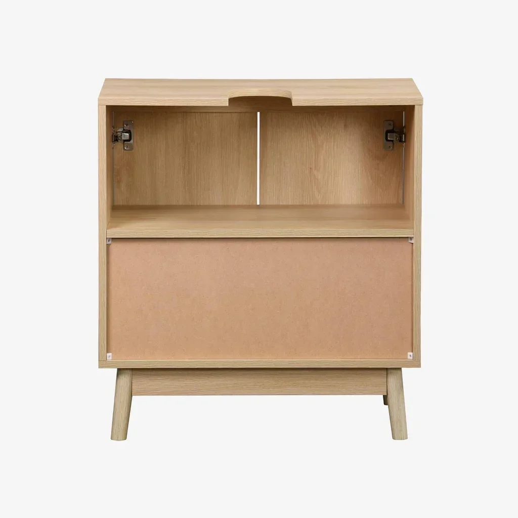 Mobile sottolavabo scandinavo legno Linear 2 ante scanalate