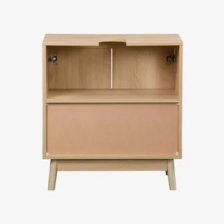 Mobile sottolavabo scandinavo legno Linear 2 ante scanalate