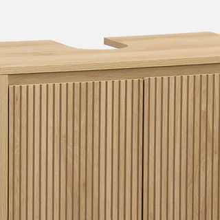 Mobile sottolavabo scandinavo legno Linear 2 ante scanalate