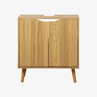 Meuble sous lavabo vintage Nepal effet bois avec rangement