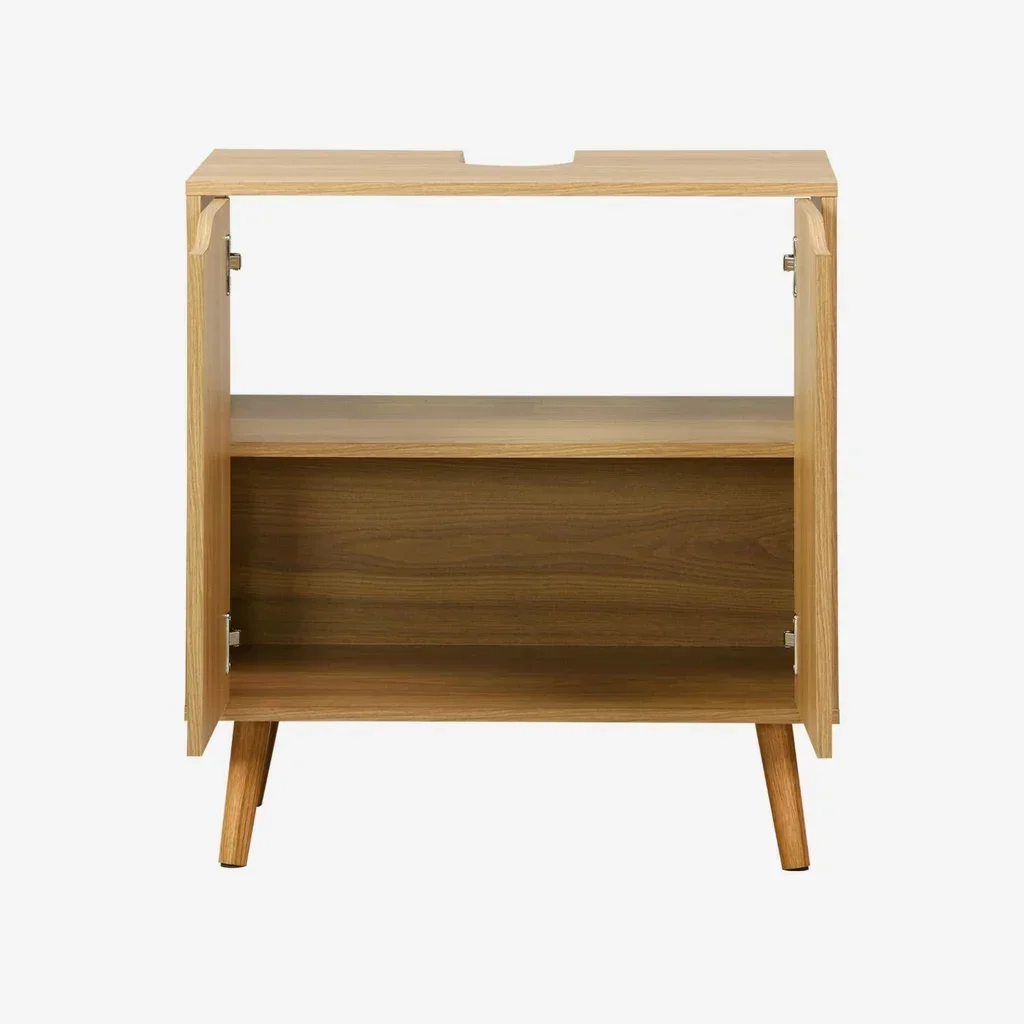 Meuble sous lavabo vintage Nepal effet bois avec rangement