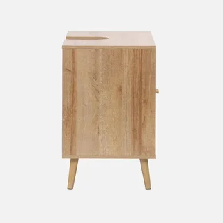Mobile sottolavabo legno rattan naturale stile boho vintage
