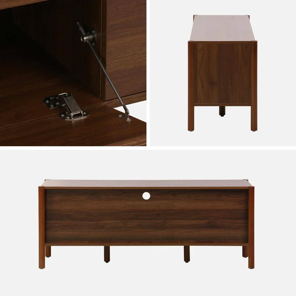 Meuble TV bois naturel 140 cm 2 portes 1 tiroir - Collection Harmony