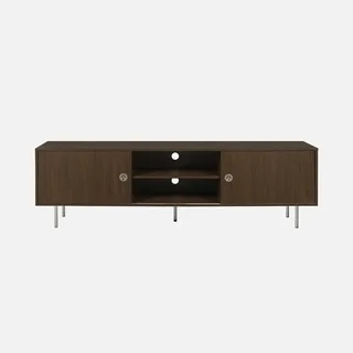 Retro TV-Möbel Holz Chrom Metall 180cm Doppeltür Shelby
