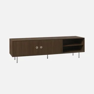 Retro TV-Möbel Holz Chrom Metall 180cm Doppeltür Shelby