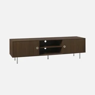 Retro TV-Möbel Holz Chrom Metall 180cm Doppeltür Shelby