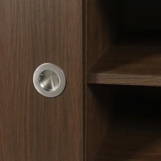 Retro TV-Möbel Holz Chrom Metall 180cm Doppeltür Shelby