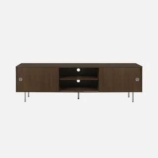Retro TV-Möbel Holz Chrom Metall 180cm Doppeltür Shelby