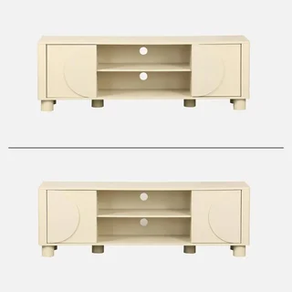Mueble TV 155 cm 2 Puertas Reversibles Efecto Madera Mango Pondi