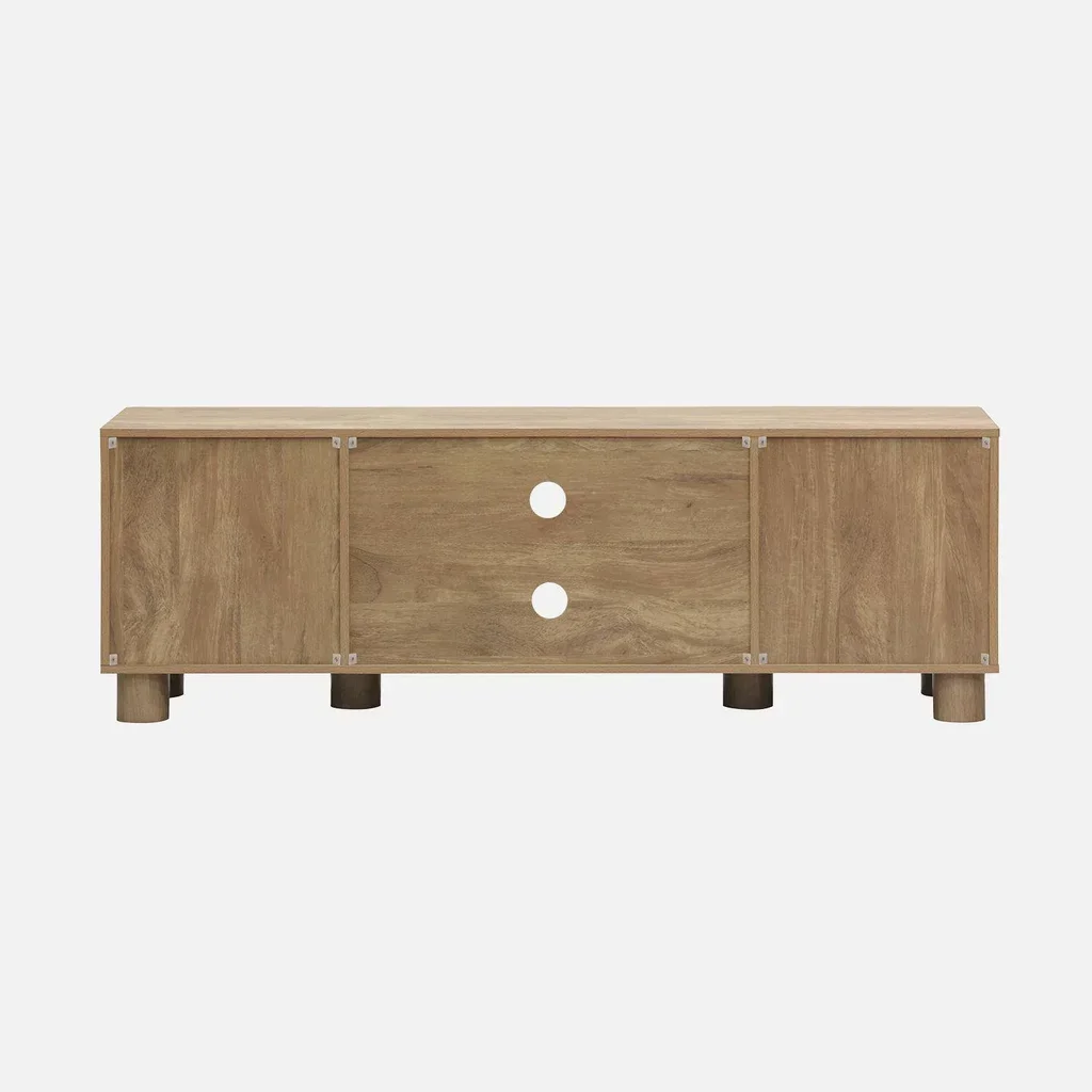 Mueble TV 155 cm 2 Puertas Reversibles Efecto Madera Mango Pondi