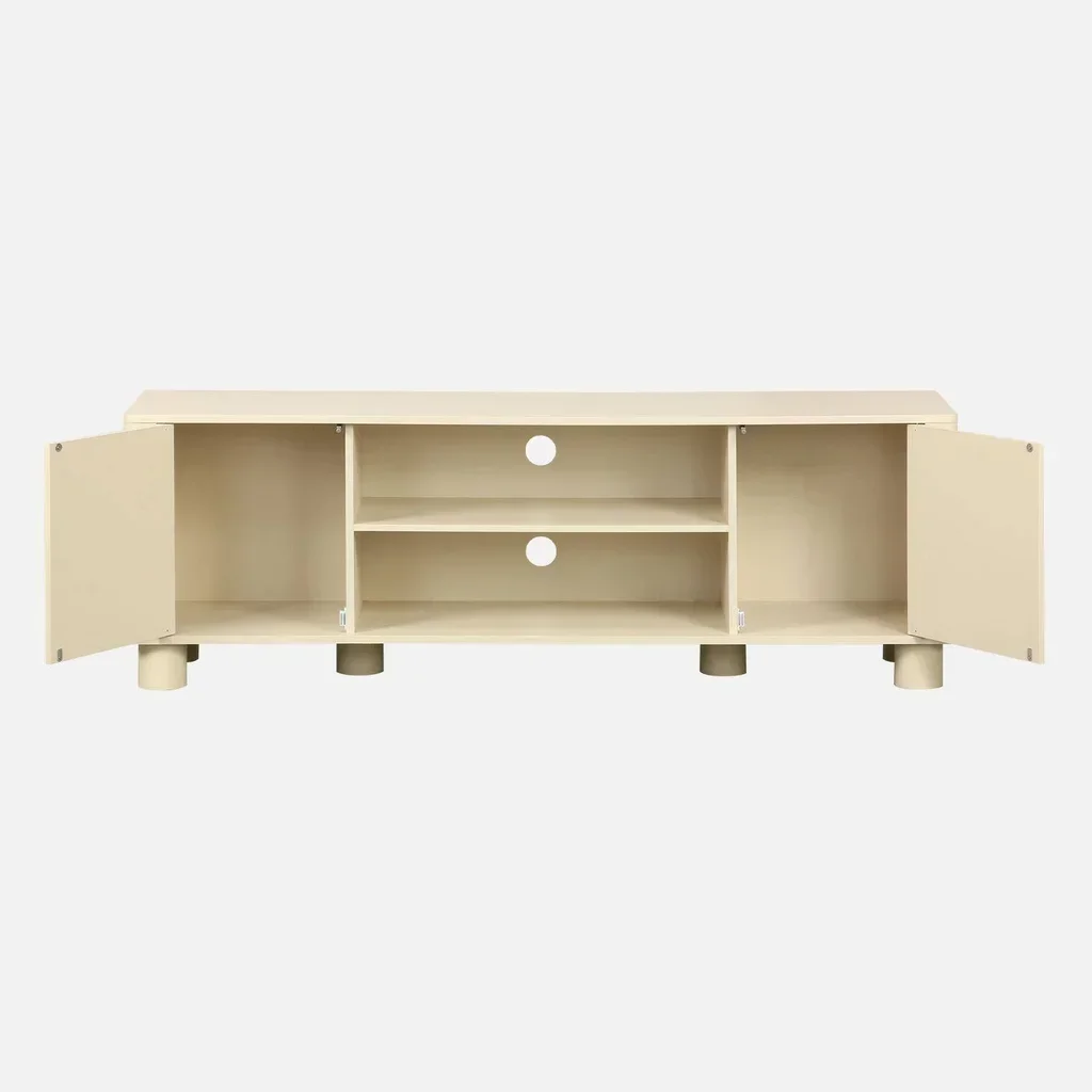 Mueble TV 155 cm 2 Puertas Reversibles Efecto Madera Mango Pondi
