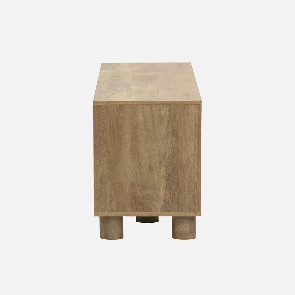 Mueble TV 155 cm 2 Puertas Reversibles Efecto Madera Mango Pondi