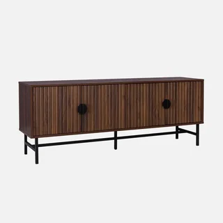 Mueble TV 4 puertas madera rayada Bazalt 157 cm