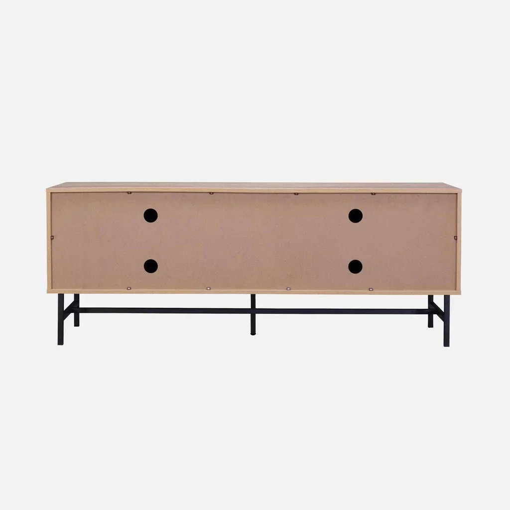 Mueble TV 4 puertas madera rayada Bazalt 157 cm