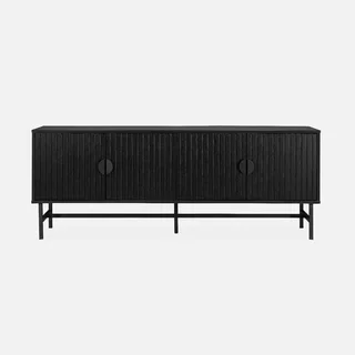 Mueble TV 4 puertas madera estriada Bazalt 157 cm diseño industrial