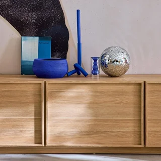 Meuble TV 180 cm 3 portes bois scandinave Kuba salon