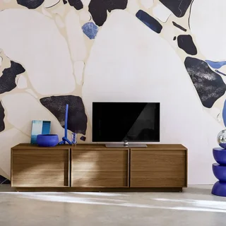 Meuble TV 180 cm 3 portes bois style scandinave Kuba