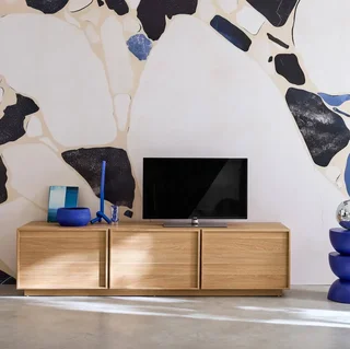 Meuble TV 180 cm 3 portes bois scandinave Kuba salon