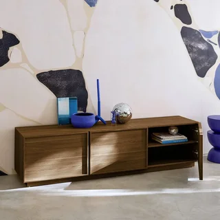 Meuble TV 180 cm 3 portes bois style scandinave Kuba