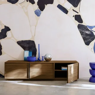 Meuble TV 180 cm 3 portes bois style scandinave Kuba