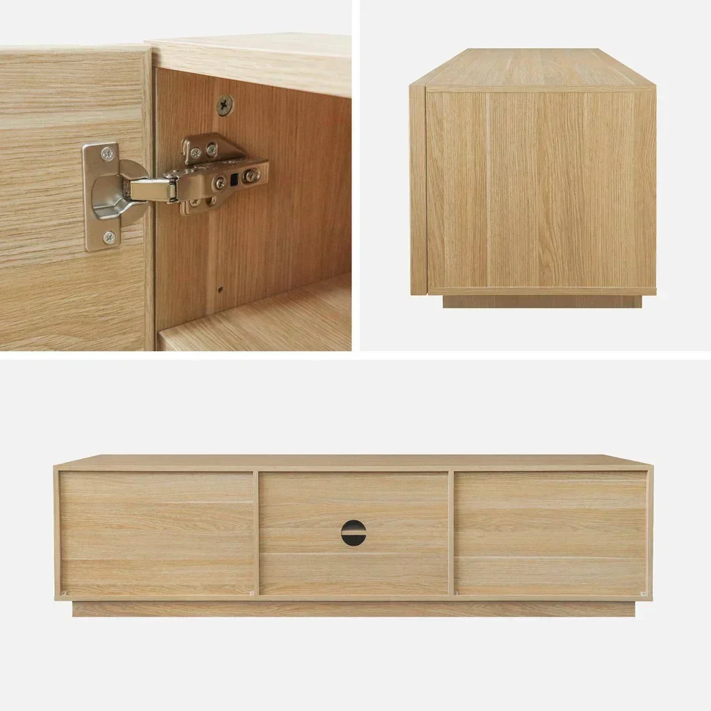Meuble TV 180 cm 3 portes bois scandinave Kuba salon