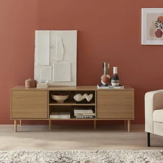 TV-Schrank Mika 2 Türen 160 cm Massivholz zeitgenössisches Design Wohnzimmer