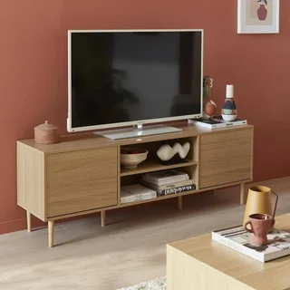 TV-Schrank Mika 2 Türen 160 cm Massivholz zeitgenössisches Design Wohnzimmer