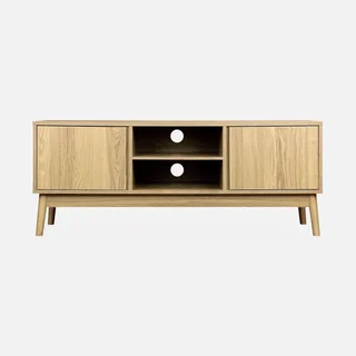 Mueble TV 2 Puertas Efecto Madera 120 cm Estilo Escandinavo Dune
