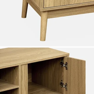 Mueble TV 2 Puertas Efecto Madera 120 cm Estilo Escandinavo Dune