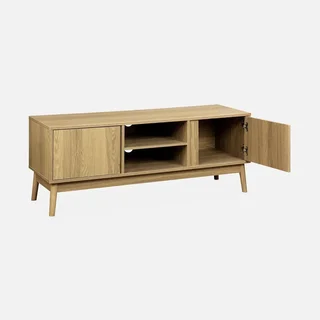 Mueble TV 2 Puertas Efecto Madera 120 cm Estilo Escandinavo Dune