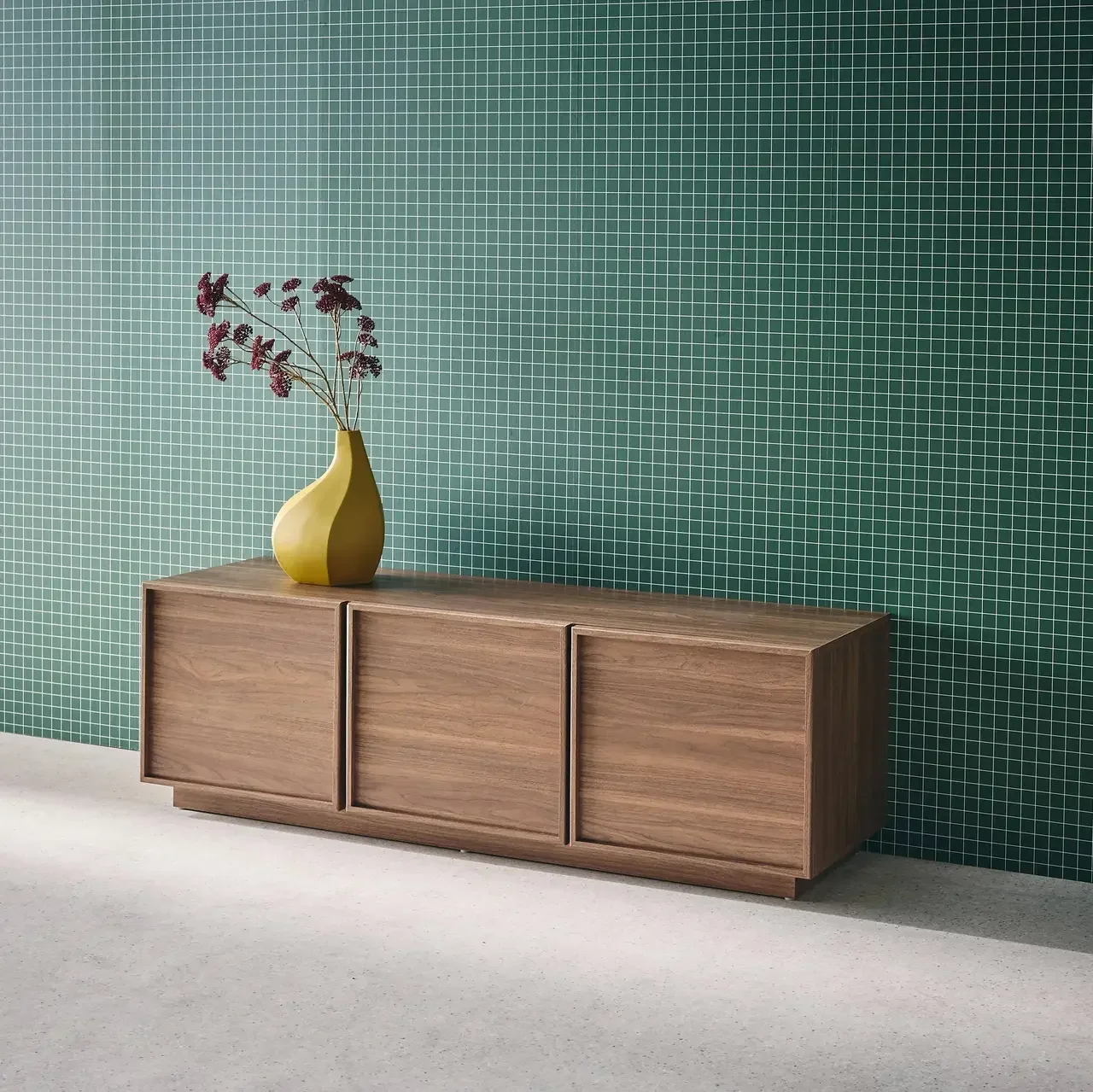 Mueble TV 3 Puertas 140 cm Efecto Madera Nogal Kuba