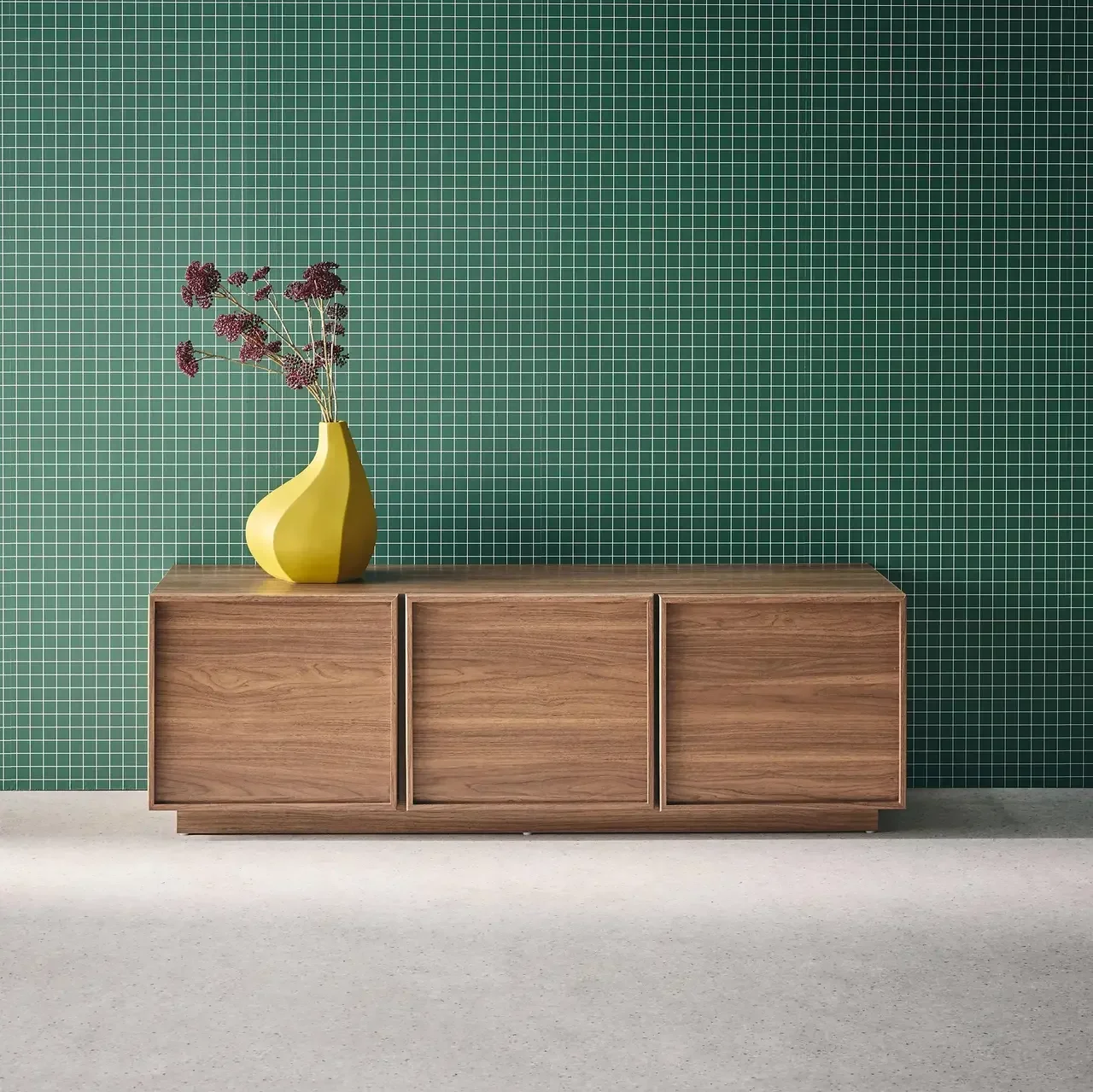 Mueble TV 3 Puertas 140 cm Efecto Madera Nogal Kuba