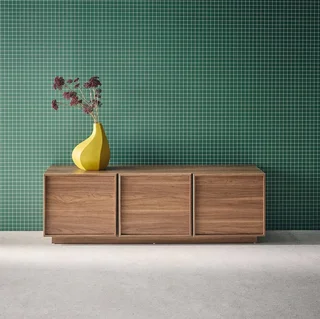 Mueble TV 3 Puertas 140 cm Efecto Madera Nogal Kuba
