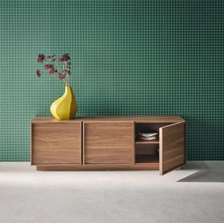 Mueble TV 3 Puertas 140 cm Efecto Madera Nogal Kuba