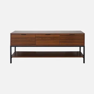 vintage TV stand 3 drawers walnut wood 130 cm living room bedroom