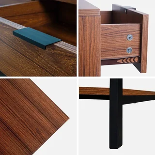vintage TV stand 3 drawers walnut wood 130 cm living room bedroom