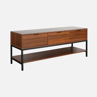 vintage TV stand 3 drawers walnut wood 130 cm living room bedroom
