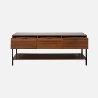vintage TV stand 3 drawers walnut wood 130 cm living room bedroom